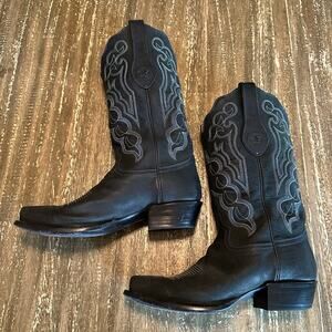 Tony Lama Signature Series Boots 1008 Men’s Kangaroo Black Charcoal Cowboy 9.5EE